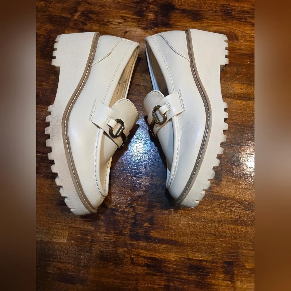 SM New York Women's Cream Platform Size 11 Loafers Steve Madden Preppy
